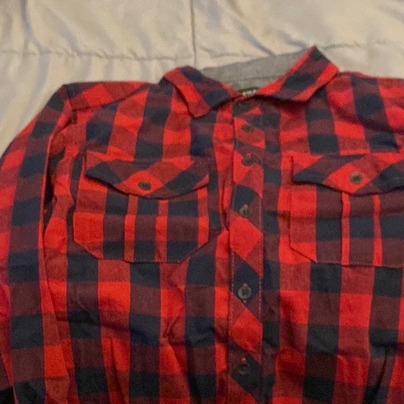 Boys Kenneth Cole Red and Blue Plaid Button Down - Picture 1 of 2